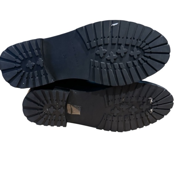 Kurt Geiger Black Leather Sutton Rhinestone Embellished Eye Combat Boot  Size 6 - Picture 8 of 12